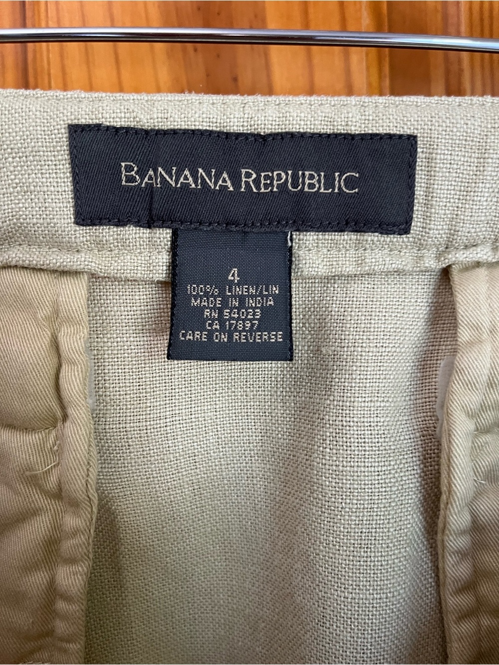 Banana Republic 100% Linen Classic Cream Women's Skirt - Picture 3 of 5